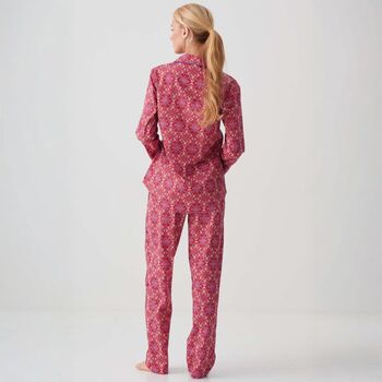 Women's 'Byzantine' Paisley Crisp Cotton Pyjama Set, 3 of 4