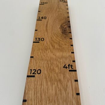 Engraved Oak Height Chart With Personalisation, 2 of 11