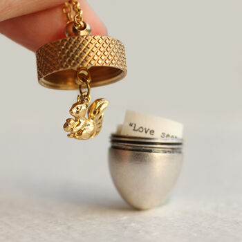 Acorn Squirrel Locket With Personalised Message, 2 of 12