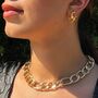 Gold Plated Interlocking Curb Chain Stud Earrings, thumbnail 2 of 6