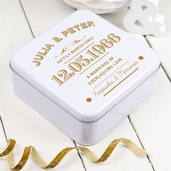 Personalised Wedding Keepsakes Tin Box, 3 of 6