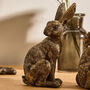 Set Of Three Mini Hare Easter Ornaments, thumbnail 3 of 5