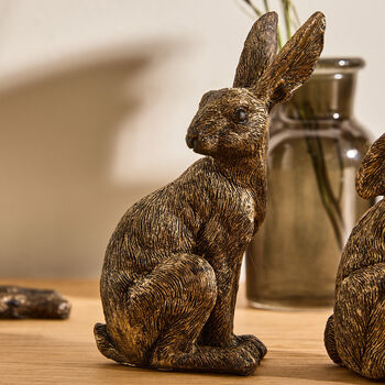 Set Of Three Mini Hare Easter Ornaments, 3 of 5