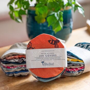 Reusable Small Linen Bowl Covers For Jars, 5 of 5