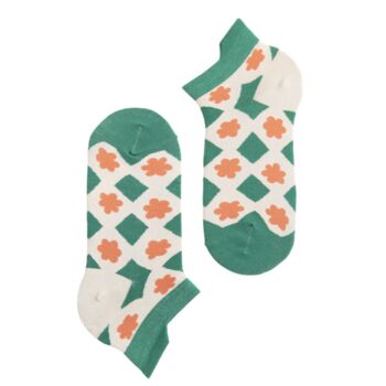 Flower Argyle Print Socks, 3 of 4