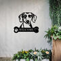 Customisable Dachshund Welcome Metal Wall Art Sign Gift For Home And Garden Decor, thumbnail 1 of 11