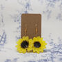Real Sunflower Sterling Silver Or Gold Plated Earrings, thumbnail 12 of 12
