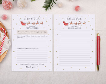 Personalised Letter To Santa And Blank Letter For Response With Sleigh Design, 4 of 5