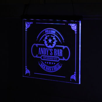 Personalised LED Hanging Bar Sign, 11 of 12