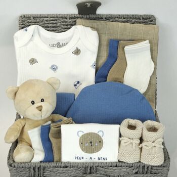 Peek A Bear New Baby Boy Gift Set Hamper, 6 of 7