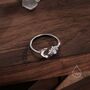 Sterling Silver Moonstone Moon And Sun Open Ring, thumbnail 6 of 10