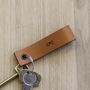 Personalised Engraved Tan Leather Keyring, thumbnail 2 of 3