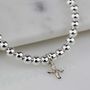 Child's Christening Bracelet With Silver Cross, thumbnail 2 of 4