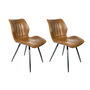 Lola Ribbed Dining Chair Tan Vegan Leather Set Of Two, thumbnail 2 of 7