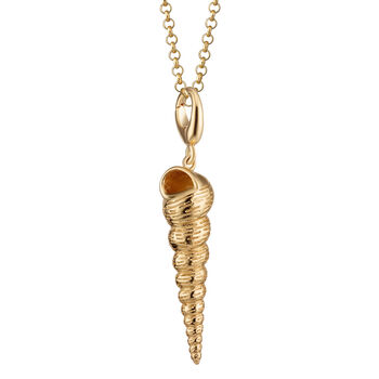 18ct Gold Spire Shell Charm Necklace, 2 of 6