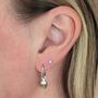 August Birthstone Earrings, Peridot, Silver, thumbnail 6 of 7
