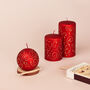 Red Gold Spark Candle By G Decor, thumbnail 1 of 6