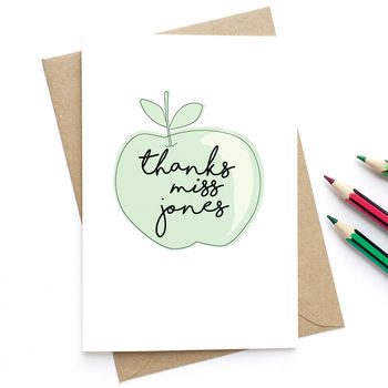 Personalised Apple Thank You Card, 2 of 2