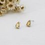 Sterling Silver Genuine Citrine Crystal Droplet Stud Earrings, thumbnail 4 of 12