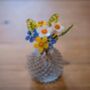 Spring Glass Flower Bouquet With Cut Glass Vase, thumbnail 2 of 4