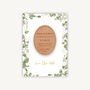 White Floral Wooden Magnet Save The Date, thumbnail 1 of 6