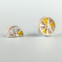 Sterling Silver Tiny Lemon Slice Stud Earrings, thumbnail 1 of 6