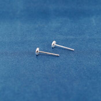 Tiny 2mm Black Stud Earrings, 925 Sterling Silver, Onyx Stone, 4 of 7
