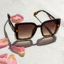 Front Lens Glitter Butterfly Sunglasses In Tortoise Shell, thumbnail 1 of 4