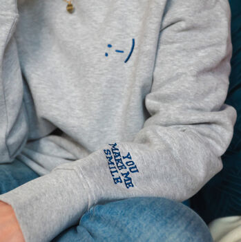 You Make Me Smile Embroidered Sweatshirt Set, 3 of 5