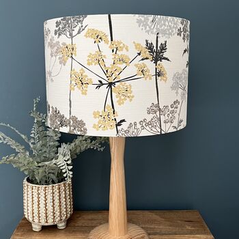 Hedgerow Charcoal And Ochre Botanical Drum Lampshades, 9 of 10