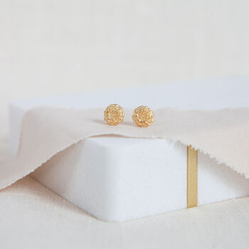 18ct Gold Plated October Birth Flower Stud Earrings, 3 of 10