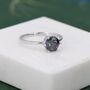Sterling Silver One Carat Mystic Black Cz Brilliant Cut Ring, thumbnail 1 of 12