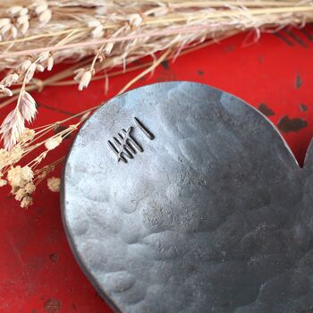 Personalised Large Iron Heart Dish 6th Anniversary Gift, 5 of 9