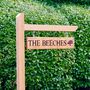 Engraved Oak Hanging Sign With Post, thumbnail 1 of 4