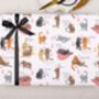 Valentine Wrapping Paper With Cat Design, Three Sheet Pack, thumbnail 2 of 2