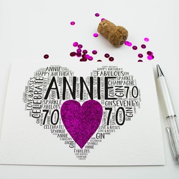 Personalised 70th Birthday Sparkle Card, 11 of 12