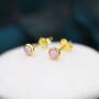 Sterling Silver Tiny Pink Opal Stud Earrings, thumbnail 2 of 10