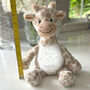 Personalised Born In 2026 Giraffe Teddy Bear 34cm – New Baby, Christening Or 1st Birthday Gift, thumbnail 7 of 9
