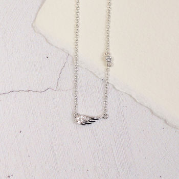 Sterling Silver Angel Wing Necklace, 2 of 6