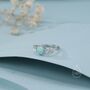 Aqua Green Opal Olive Leaf Ring In Sterling Silver, thumbnail 6 of 11