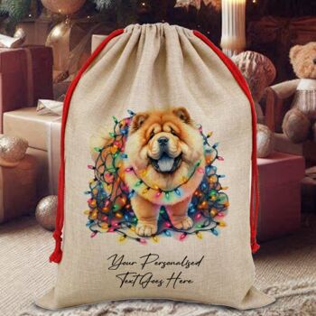 Personalised Chow Chow In Christmas Lights, 3 of 8