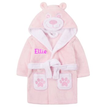 Personalised Embroidered Baby Dressing Gown Robe, 5 of 12