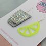 Tequila And Lime Resin Glitter Earrings, thumbnail 4 of 4