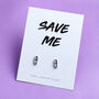 Save Me Silver Safety Pin Stud Earrings, thumbnail 1 of 3