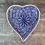 Blue And White Patterned Heart Shaped Plate, thumbnail 3 of 3