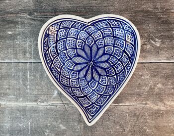 Blue And White Patterned Heart Shaped Plate, 3 of 3