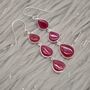 Red Ruby Drop Earrings: Silver Or Gold, July Birthstone Jewelry, thumbnail 3 of 12