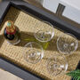 Black Wood And Rattan Serving Tray, thumbnail 3 of 5