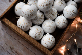 Personalised Calligraphy Christmas Bauble, 4 of 4