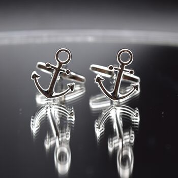 Anchor Cufflinks Nautical Silver Cufflinks For Men Maritime Gift Idea, 2 of 6